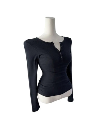Miro henry neck ribbed long-sleeved t-shirt