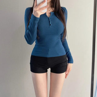 Miro henry neck ribbed long-sleeved t-shirt