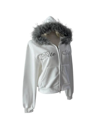 Bite y2k Fur Hooded Zip-Up