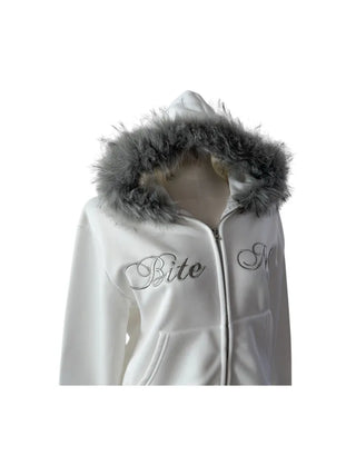 Bite y2k Fur Hooded Zip-Up