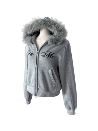Bite y2k Fur Hooded Zip-Up