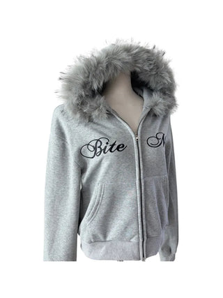 Bite y2k Fur Hooded Zip-Up