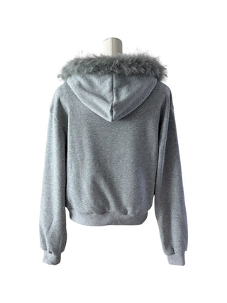 Bite y2k Fur Hooded Zip-Up