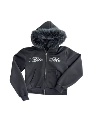 Bite y2k Fur Hooded Zip-Up