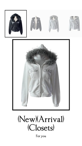 Bite y2k Fur Hooded Zip-Up