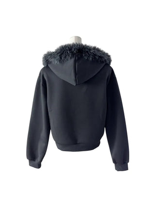 Bite y2k Fur Hooded Zip-Up