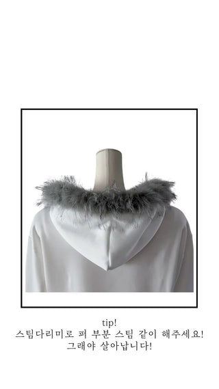 Bite y2k Fur Hooded Zip-Up