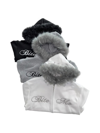 Bite y2k Fur Hooded Zip-Up
