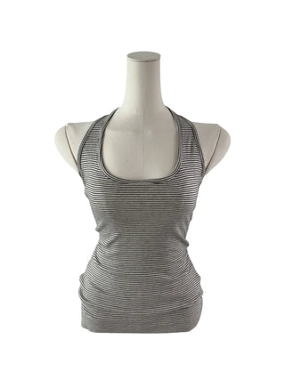 Stripe halter sleeveless single-breasted halter nasi