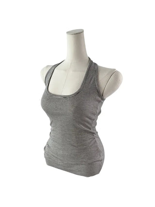 Stripe halter sleeveless single-breasted halter nasi