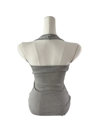 Stripe halter sleeveless single-breasted halter nasi