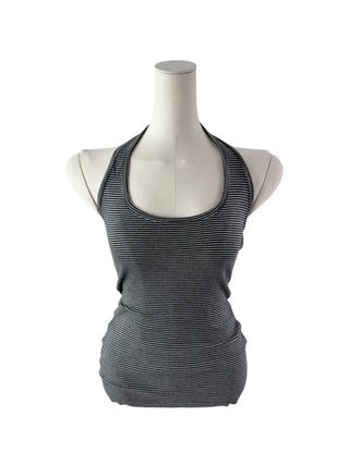 Stripe halter sleeveless single-breasted halter nasi