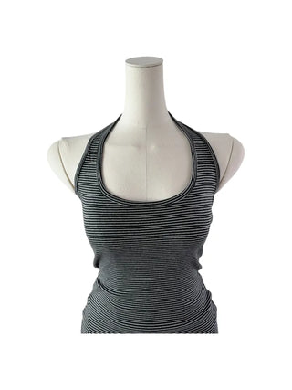 Stripe halter sleeveless single-breasted halter nasi