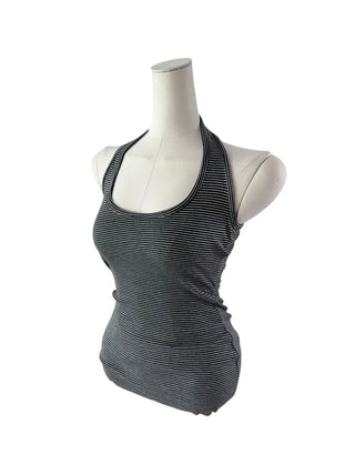 Stripe halter sleeveless single-breasted halter nasi