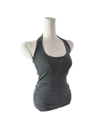 Stripe halter sleeveless single-breasted halter nasi
