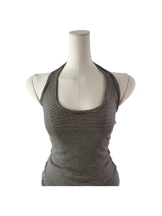 Stripe halter sleeveless single-breasted halter nasi