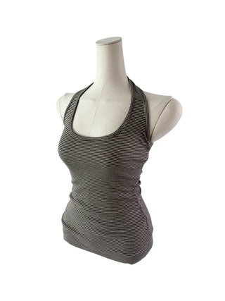 Stripe halter sleeveless single-breasted halter nasi