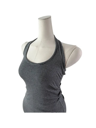 Stripe halter sleeveless single-breasted halter nasi