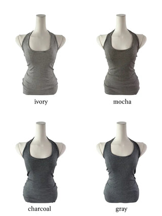 Stripe halter sleeveless single-breasted halter nasi