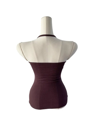 Ring halterneck ribbed sleeveless ring halterneck ribbed nasi