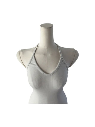 Ring halterneck ribbed sleeveless ring halterneck ribbed nasi