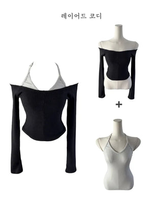 Ring halterneck ribbed sleeveless ring halterneck ribbed nasi