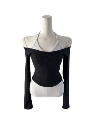 Ring halterneck ribbed sleeveless ring halterneck ribbed nasi