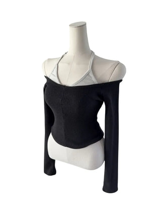 Ring halterneck ribbed sleeveless ring halterneck ribbed nasi