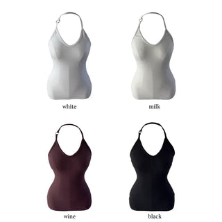 Ring halterneck ribbed sleeveless ring halterneck ribbed nasi