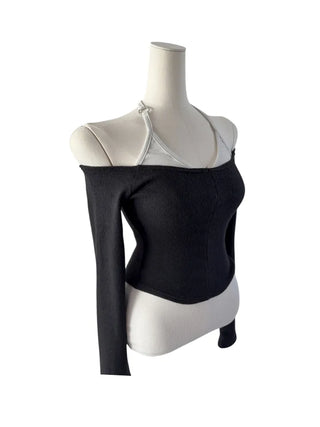 Ring halterneck ribbed sleeveless ring halterneck ribbed nasi