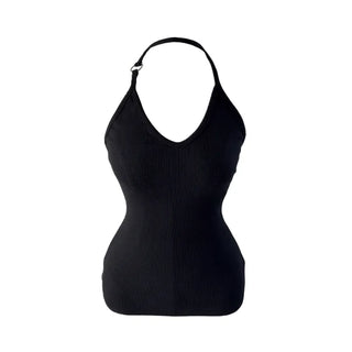 Ring halterneck ribbed sleeveless ring halterneck ribbed nasi