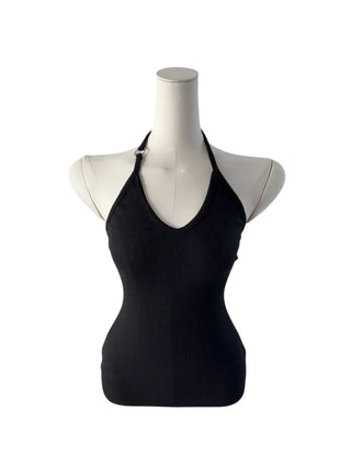 Ring halterneck ribbed sleeveless ring halterneck ribbed nasi