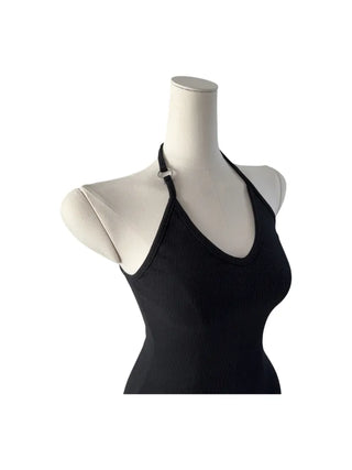 Ring halterneck ribbed sleeveless ring halterneck ribbed nasi