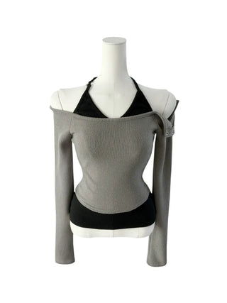 Ring halterneck ribbed sleeveless ring halterneck ribbed nasi