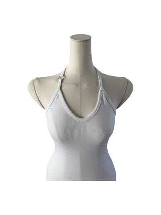 Ring halterneck ribbed sleeveless ring halterneck ribbed nasi