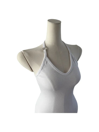 Ring halterneck ribbed sleeveless ring halterneck ribbed nasi