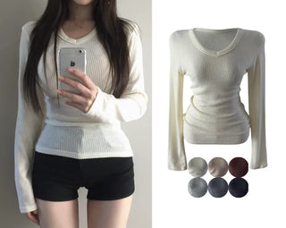 Monica wool V-neck knit