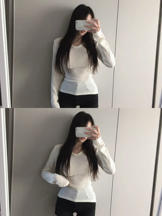 Monica wool V-neck knit