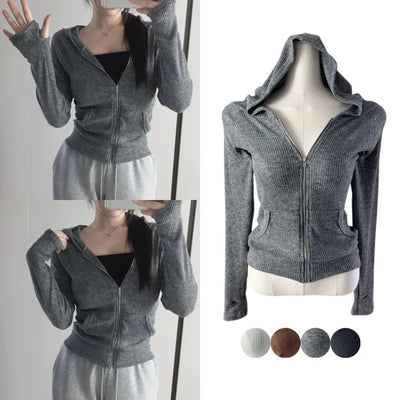 Carrie Warmer Knit Hooded Zip-Up