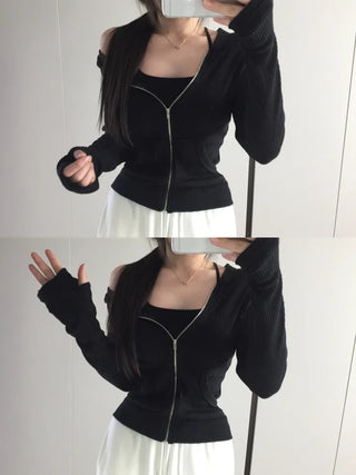 Carrie Warmer Knit Hooded Zip-Up