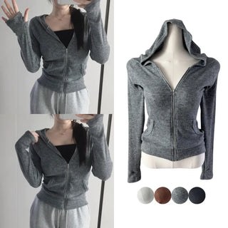 Carrie Warmer Knit Hooded Zip-Up