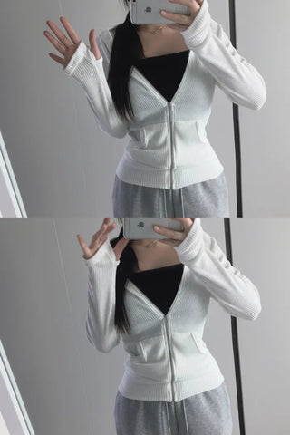Carrie Warmer Knit Hooded Zip-Up