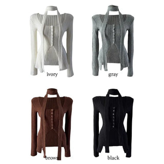 Carol open tie knit Carol team tie knit