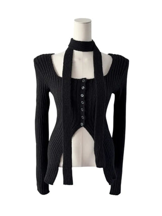 Carol open tie knit Carol team tie knit