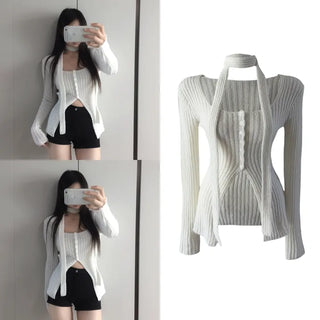 Carol open tie knit Carol team tie knit