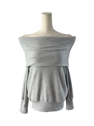 Mizelle fox off-shoulder long-sleeved T