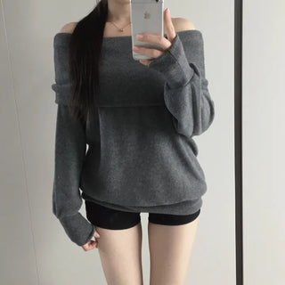 Mizelle fox off-shoulder long-sleeved T