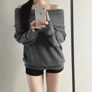 Mizelle fox off-shoulder long-sleeved T
