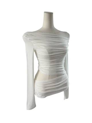 open off-shoulder slit slim T