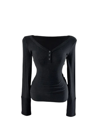 INTS Angora V-neck long-sleeved T